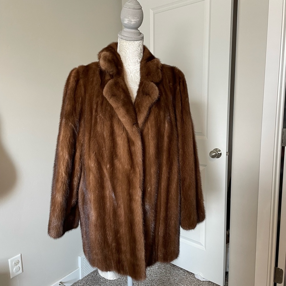Women’s Brown real Fur Coat size 8